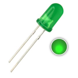 Led Verde Difuso 5mm - Kit com 100 Unidades