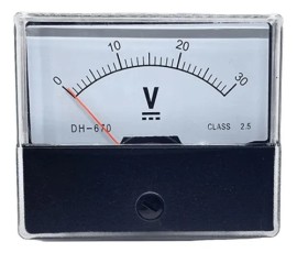 Voltimetro 30v Corrente Continua DC Relogio Medidor 60x70mm