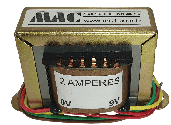 Transformador 0 - 9v 2a Trafo - 110/220v Primario Com 3fios