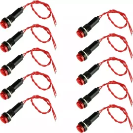 10 P�s -Sinaleiro Piloto Tipo Olho De Boi  220v Cor Vermelho