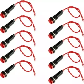 10 Ps -Sinaleiro Piloto Tipo Olho De Boi  220v Cor Vermelho