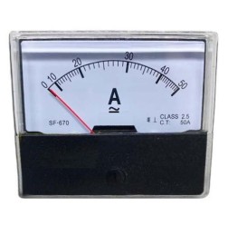 Ampermetro Analgico AC 50A Sf670 -  JTS Maxfort Terminais Lato