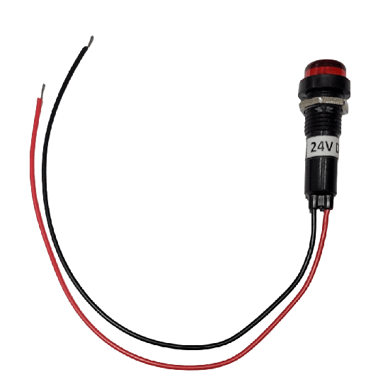 Piloto Sinaleiro olho de boi Led Pisca-Pisca 24V DC Vermelho - Mac Sistemas