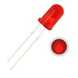 Led Vermelho Difuso 5mm - Kit com 100 Pe�as