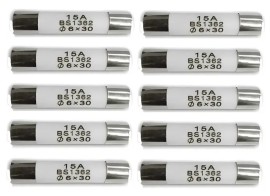 Kit 10p�s - Fus�vel Cer�mico 15a X 250v 6x30mm Com Retardo