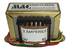 Transformador 0 - 9v 2a Trafo - 110/220v Primario Com 3fios